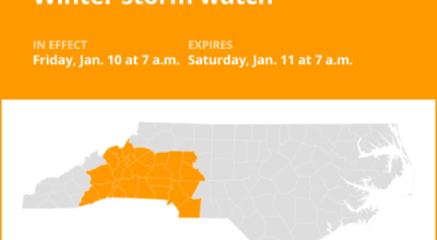 Winter storm watch for central North Carolina for Friday and Saturday